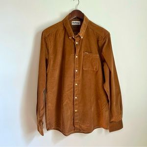 NWT Barbour Men's Ramsey Tailored-Fit Corduroy Shirt, Medium, Sandstone